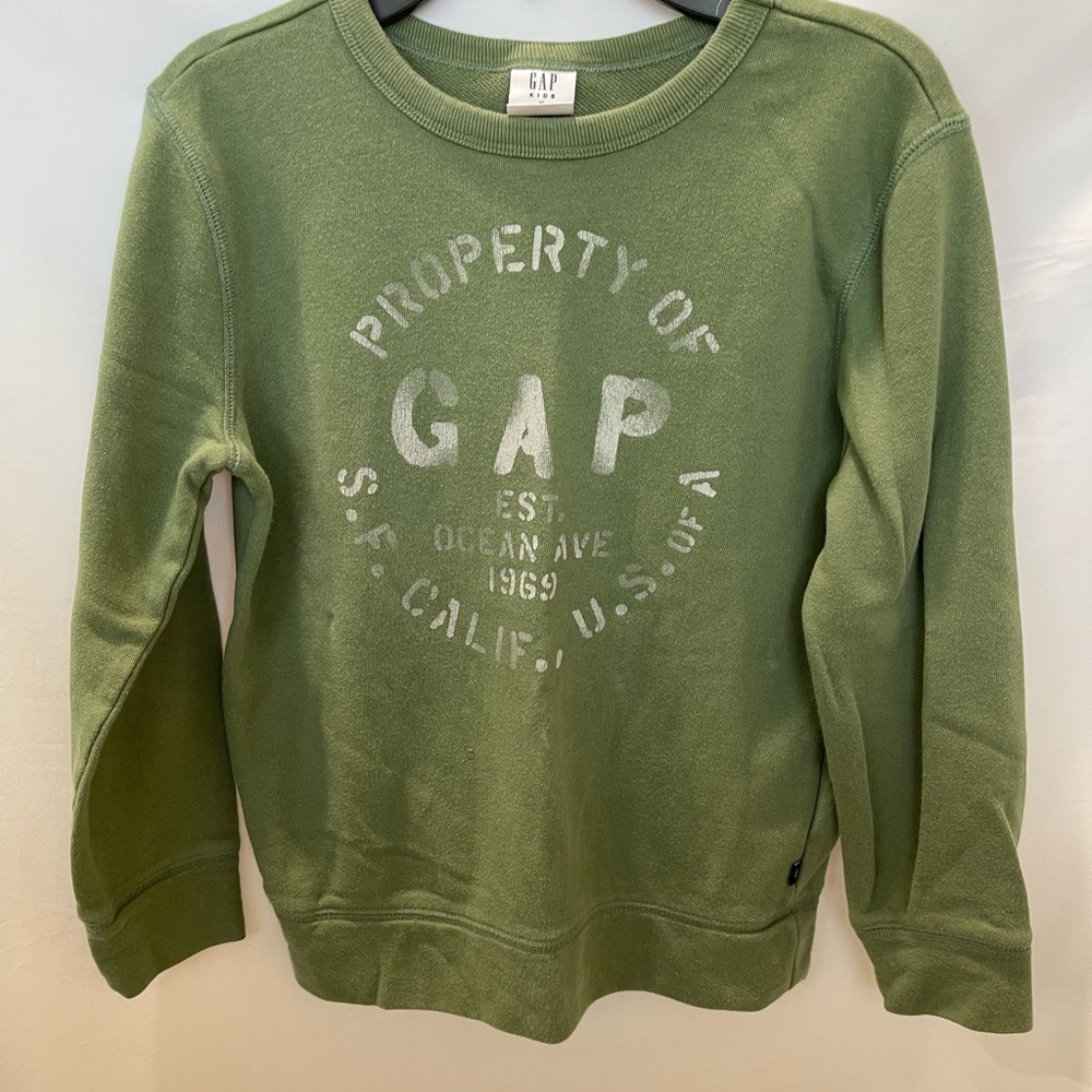 Boy's GAP Kids Green Sweatshirt Size Youth Medium (8)